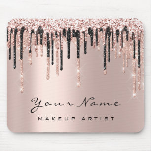 Rose Black Blush Glitzer Name Makeux Wax Lashes Mousepad