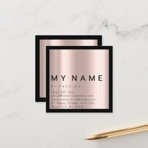 Rose Black Square Modern Minimal Logo Consulting Terminkarte