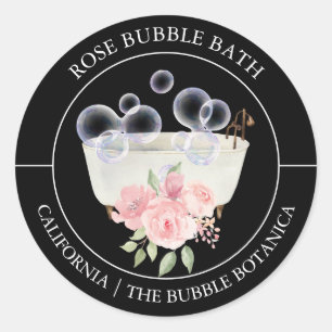 Rose-Blase-Bath-Etikett Runder Aufkleber