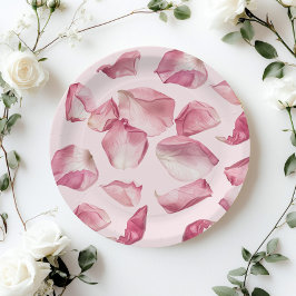 Rose Blätter Muster Petals und Prosecco Bridal Pappteller