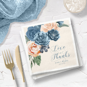 Rose Blau/Peach Liebe und Dank ID584 Serviette