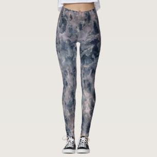 Rose Blau und Rot Rosa Abstrakte Aquarellfarbe Leggings