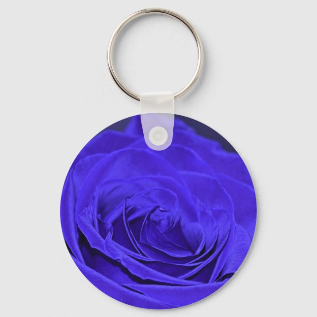 Rose Blauer Velvet Schlüsselanhänger (Vorderseite)