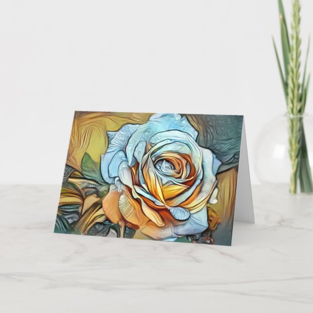 Rose Blende Farbe 1 Art Note Card Karte (Vorderseite)