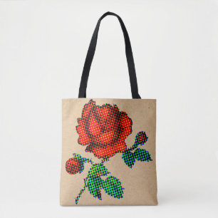 Rose Bloom Halftone auf braunem Papier Fine Art