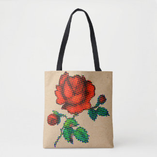 Rose Bloom Halftone auf braunem Papier Fine Art