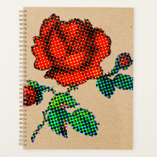 Rose Bloom Halftone auf braunem Papier Fine Art Planer