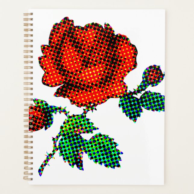 Rose Bloom Halftone Fine Art Planer (Vorderseite)