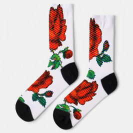 Rose Bloom Halftone Fine Art Socken