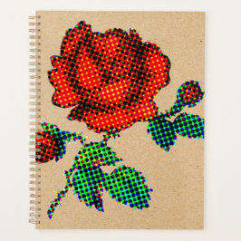 Rose Bloom Halftone on Brown Paper Fine Art Planer