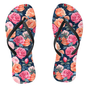Rose Blooming Blume Muster-80037 Flip Flops