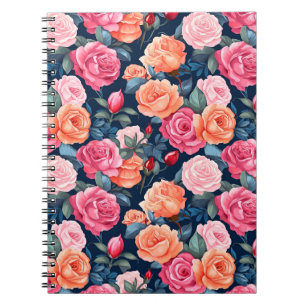 Rose Blooming Blume Muster-80037 Notizblock