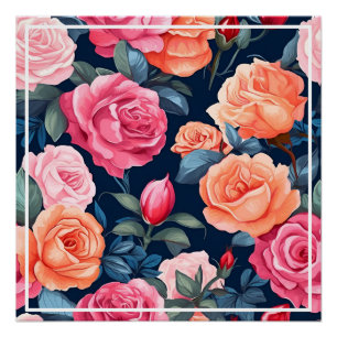 Rose Blooming Blume Muster-80037 Poster