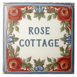 Rose Bloral Custom House Name Plate Schild Plaque Fliese