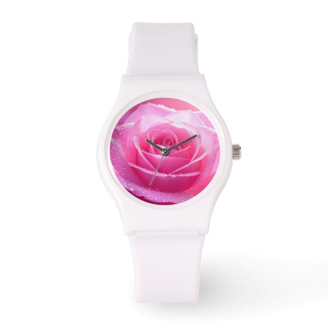 Rose Blossom Blume Frederic Mistral Rose Lu Armbanduhr (Vorderseite)