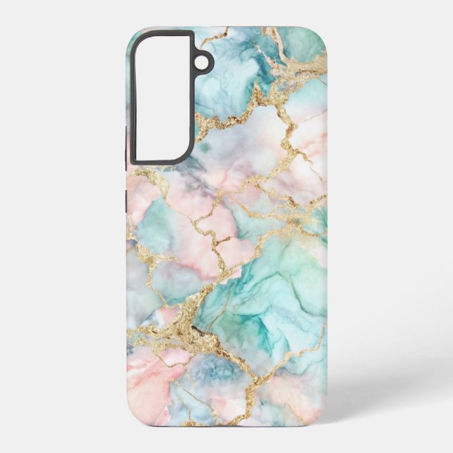 Rose Blue Gold Marble Samsung Galaxy Hülle (Rückseite)