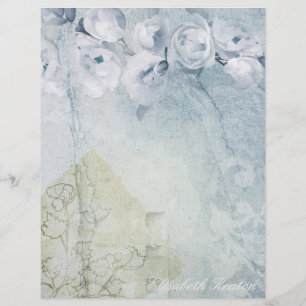 Rose Blue Grunge Briefbogen