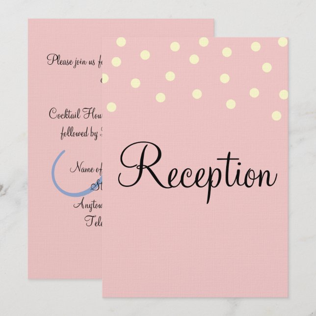 Rose Blue Monogram Empfang Einladung (Vorne/Hinten)