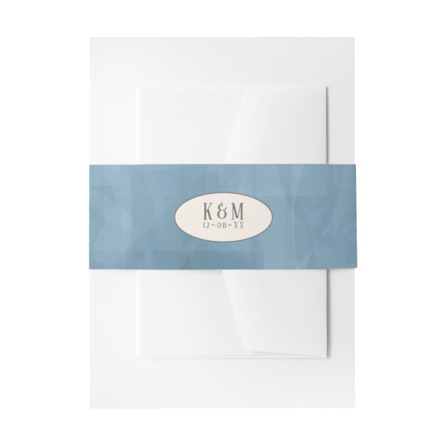 Rose Blue/Peach Wedding ID584 Einladungsbanderole (Vorderseite Beispiel)