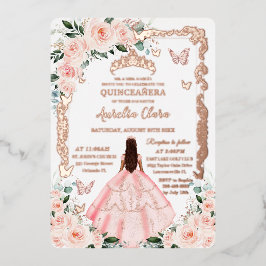 Rose Blues Quinceñera Princess Folieneinladung