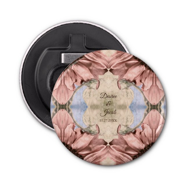 Rose Blues Rosa Hochzeit Flaschenöffner (Vorderseite)