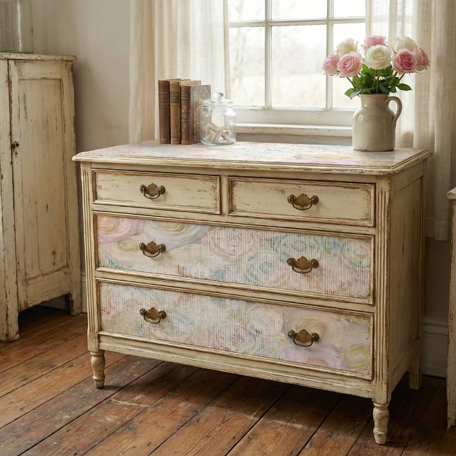 Rose blühen auf der Vintagen Retro-Antiquitätenlac Seidenpapier (Von Creator hochgeladen)