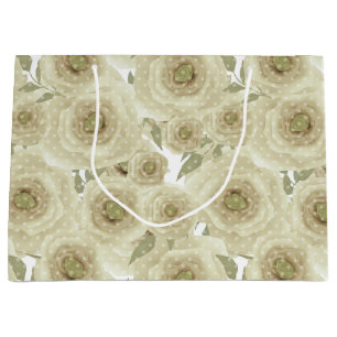 Rose Blume abstrakter Blumendruck Beigetöne Große Geschenktüte