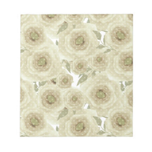 Rose Blume abstrakter Blumendruck Beigetöne Notizblock