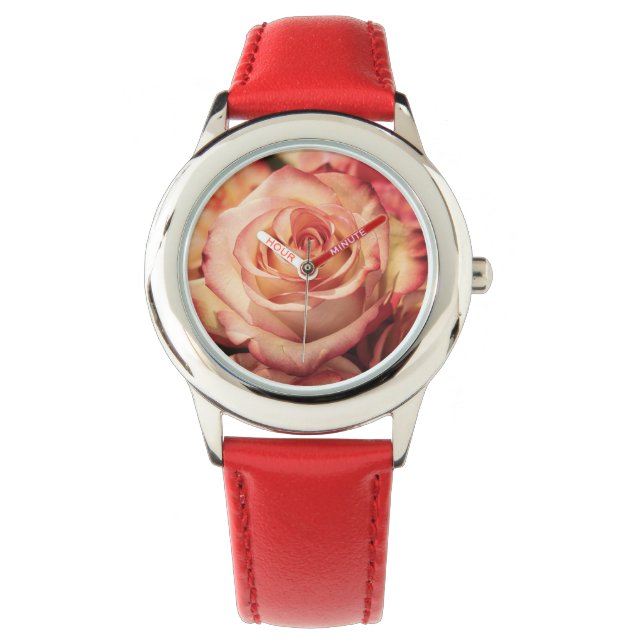 Rose-Blume Armbanduhr (Vorderseite)