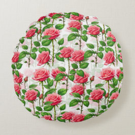 Rose Blume Blumenblättermuster Rundes Kissen