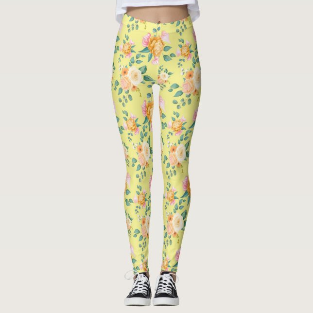 Rose Blume Blumenmuster-23220 Leggings (Vorderseite)