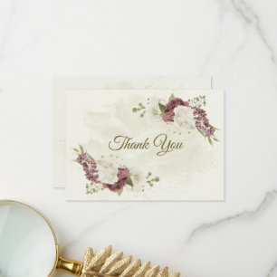 Rose Blume botanische Hochzeit Dankeskarte
