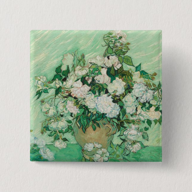 Rose - Blume Bouquet Button (Vorderseite)