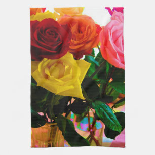 Rose Blume Bouquet Geschirrtuch