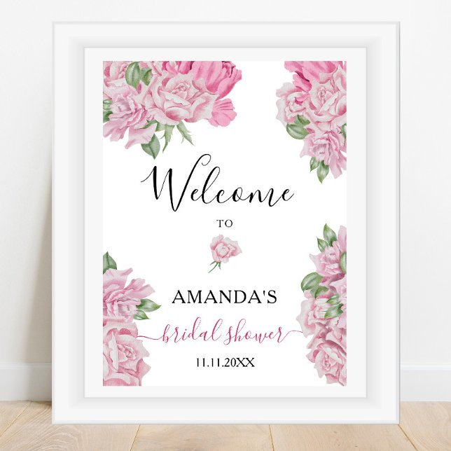 Rose Blume - Brautparty-Begrüßungszeichen Poster (Von Creator hochgeladen)