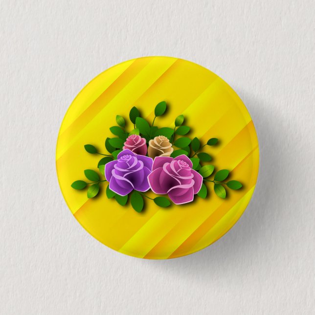 Rose Blume Button (Vorderseite)