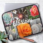 Rose Blume Cacti Foto Collage Blossom Skript Laptopschutzhülle<br><div class="desc">Brillant rote, gelbe und orangefarbene Rose, üppige grüne, aqua- und schwarze Kakteen schrecken an den Sommertagen warm an. Genießen Sie die Blüten und die friedliche Atmosphäre eines lebendigen Gartens, wenn Sie diese atemberaubende, farbenfrohe Fotografie neopren Laptop-Hülle verwenden. Dieser Laptop-Ärmel ist in drei Größen erhältlich: 15 Zoll, 13 Zoll und 10...</div>