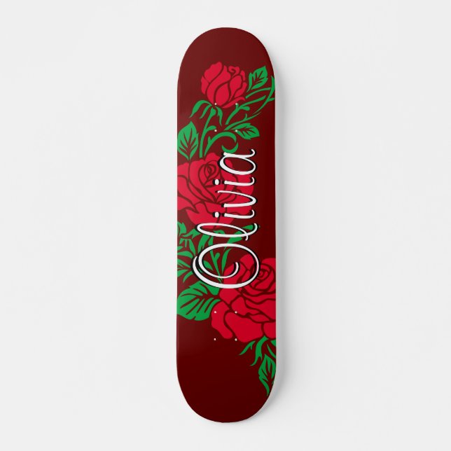 Rose Blume Design-Skateboard Skateboard (Vorne)