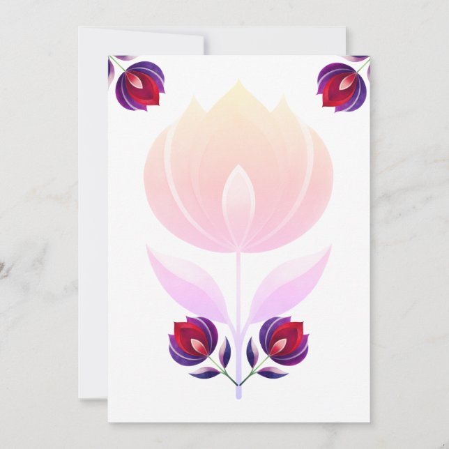 Rose Blume Einladung (Vorderseite)