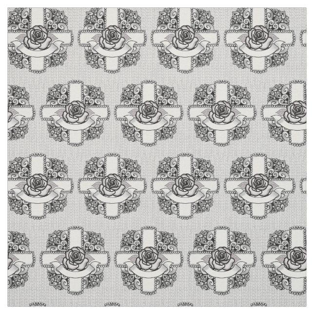 Rose Blume Filigree Christlich Cross Stoff (Muster)