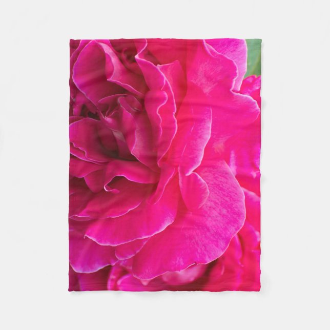 Rose Blume Fleecedecke (Vorderseite)
