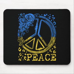 Rose Blume Frieden Ukraine Vintage-Flagge-Shirt Uk Mousepad