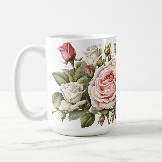 Rose - Blume für klassisches Pastell Kaffeetasse (Links)