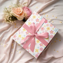 Rose Blume Geburtstagsdusche Pastell Niedlich Geschenkpapier Set