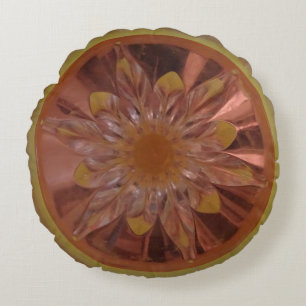 Rosé-Blume Gelbes Rundkissen Rundes Kissen