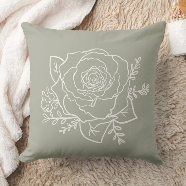 Rose Blume Individuelle Hintergrundfarben Moderne Kissen (Decke)