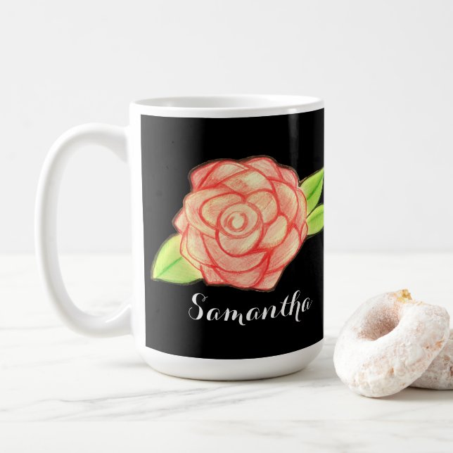 Rose Blume Kaffeetasse (Mit Donut)