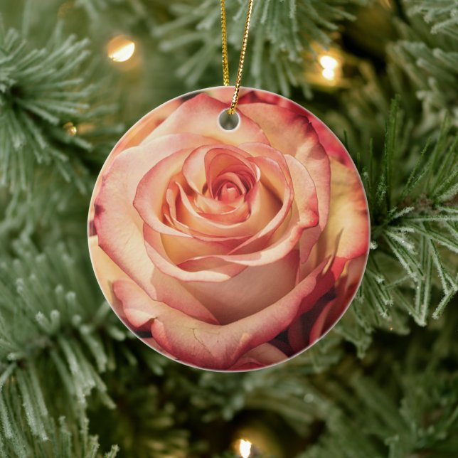 Rose-Blume Keramik Ornament (Baum)