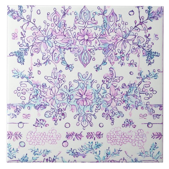 Rose Blume Keramik Tile Fliese (Vorderseite)