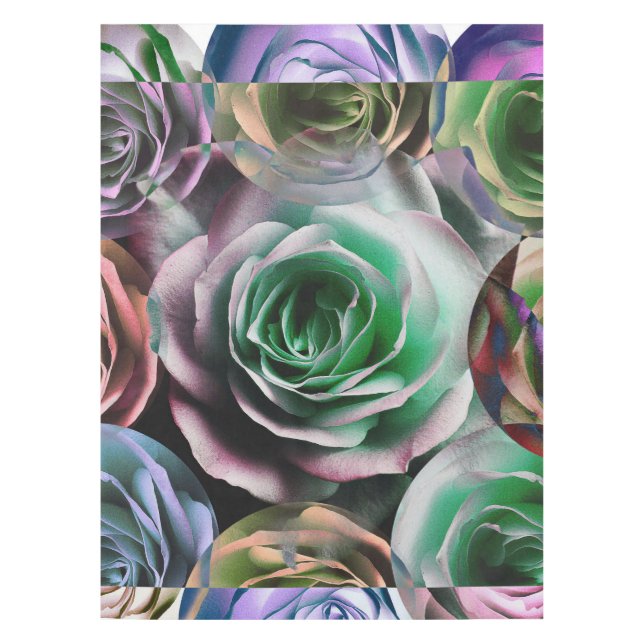 ROSE BLUME KÜNSTLERISCHER STIL TISCHDECKE (Vorderseite)